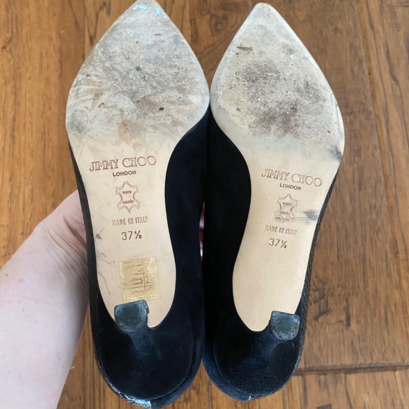 Jimmy Choo Adina suede and snakeskin heels, Black, Size EU 37.5/US 7.5 - Picture 6 of 7